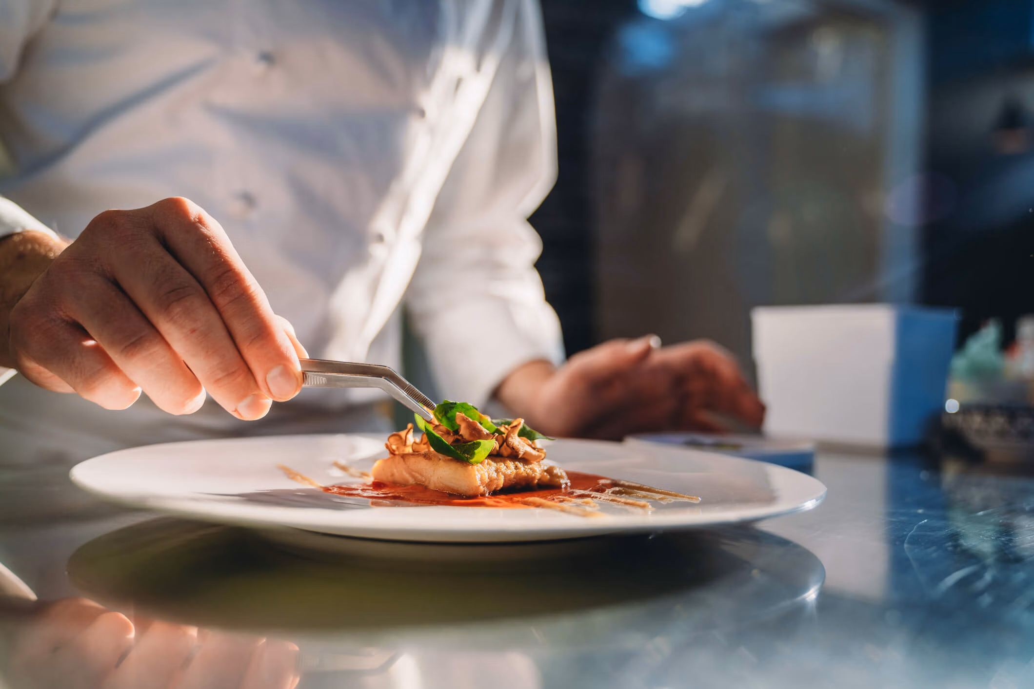 Chef preparing a dish